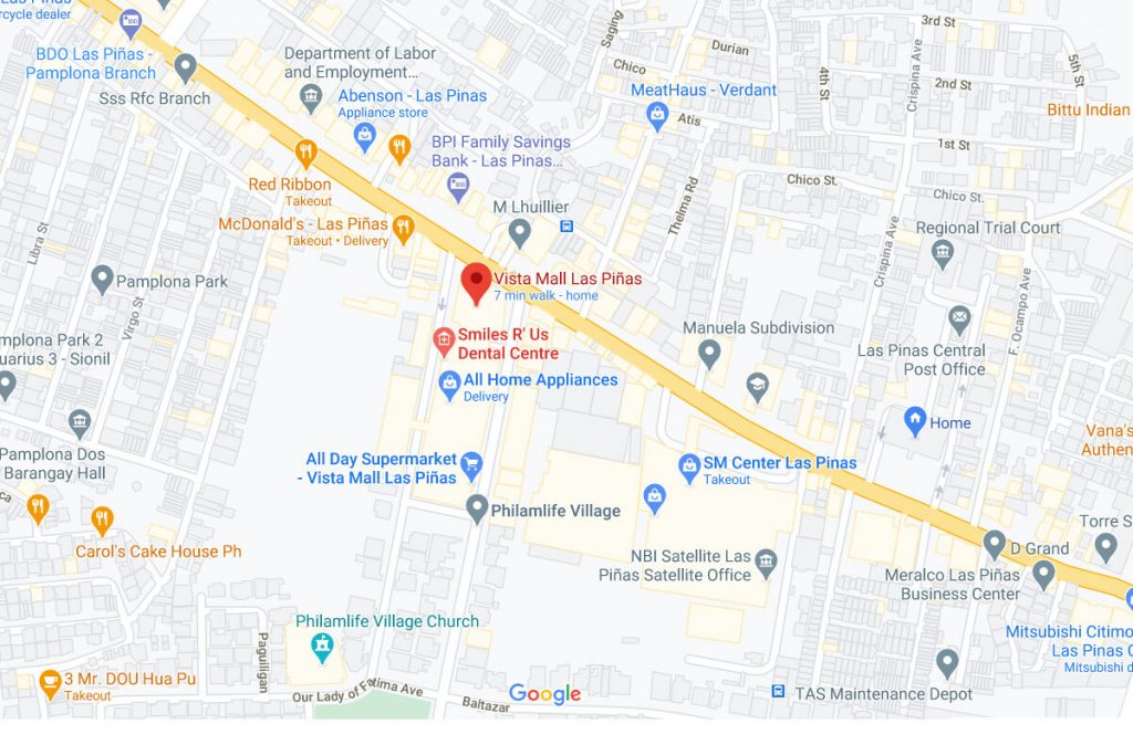 Vista Mall Las Pinas Map